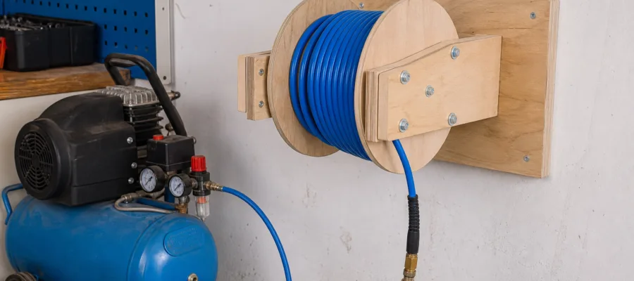 Kompressor-Schlauchaufroller selber bauen: Praktische DIY-Loesung