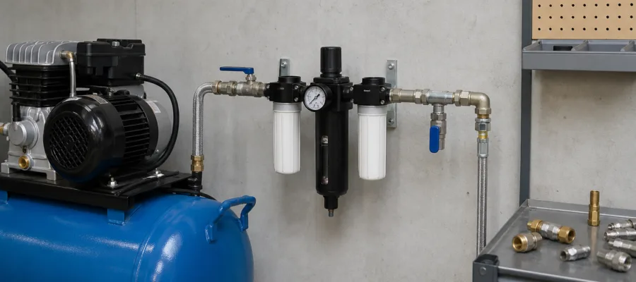 Trockner und Filteranlagen fuer Kompressoren selbst bauen und anschliessen